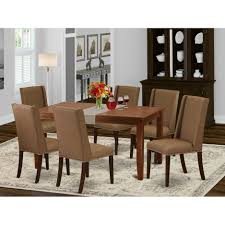 Each leaf is 18 inches wide, making a maximum tab. 7 Piece Kitchen Dining Table Set 6 Parson Dining Chairs And Small Dining Table Finish Option Overstock 32085564