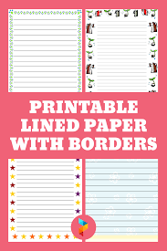 You can make a lined paper template with or without margins. 9 Best Printable Lined Paper With Borders Printablee Com