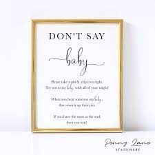 Instant Download Printable Diy Baby Shower Don T Say Baby Clothes Pin Peg Game Ideas Inspirati Minimalist Baby Baby Shower Clothes Pin Game Elegant Baby Shower