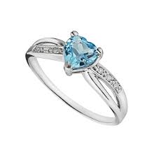 9ct White Gold Heart Shaped Blue Topaz And Diamond Ring Diamonds Jewellery Fraser Heart Engagement Rings Heart Shaped Wedding Rings Topaz Engagement Ring
