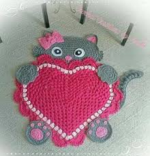Croche E Pontos Tapete Gatinho 8 3 17 Tapete De Gato Tapete De Croche Infantil Tapete De Croche