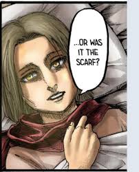 The most iconic item IS mikasas scarf, i have no idea what this guy is  talking about