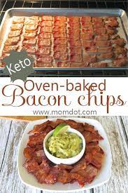 Oven Baked Bacon Chips A Simple Keto Snack Recipe Oven Baked Bacon Bacon Chips Baked Bacon