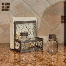 Chicken Wire Salt Pepper Napkin Holder Set Country Kitchen Decor Farmhouse Napkins Rustic Napkins