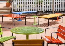 Simple in design and made of wood. Cafe Table Street Furniture Australia