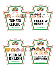 Tsum Tsum Ketchup Mayo Relish And Mustard Bottle Labels Condiment Clipart Tsum Tsum Birth Tematicas Para Fiestas Infantiles Fiestas Y Eventos Tsum Tsum