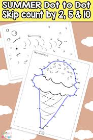 Learning how to count gives the child a strong foundation in we have a huge variety of counting activities for toddlers, preschoolers, kindergarteners, and grade 1 students including games, tracing, outdoor. Summer Dot To Dot Skip Counting Worksheets By 2s By 5s And By 10s Itsybitsyfun Com
