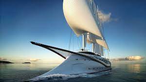 3d Render Futuristic Yacht Hd Wallpaper Wallpaper Sailing Sailing Yacht Boat