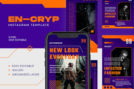 Download Encryp Instagram Template In Social Media Templates On Yellow Images Creative Store