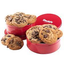 Christmas cookie tins, round nesting storage containers for holiday desserts (6 pack). David S Cookies Decadent Triple Chocolate Made With Mini Hershey S Kisses And Reese S Peanut Butter Cup Cookies Tin 2 Count Costco