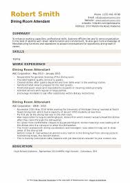 Resume table format creative images. Dining Room Attendant Resume Samples Qwikresume