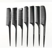 Hair Beauty Tool Professional Barber Carbon Hair Comb Rat-Tail Comb Hair  Brush Salon Dressing Tool Plastic Antistatic Long Steel Tail Thin Teeth Comb