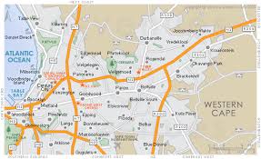 Squares, landmarks and more on interactive online satellite map of cape town with poi: Northern Suburbs Map