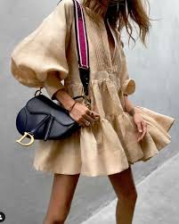 Balon Kol Mini Elbise Summer Fashion 2020 Moda Yazlik Giysiler Stil Kiyafetler