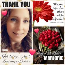 God Bless You Marjorie!"