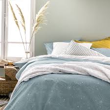 Linge de lit en coton, percale, satin, lin uni ou imprime. Housse De Couette 140x200cm Galatee Par Essix La Boutique Novalinge