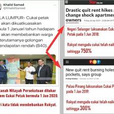 Sebagai contoh, jika satu blok apartmen mengandungi 20 unit petak dan terletak di atas sebidang tanah seluas 4,000 kaki persegi, cukai tanah rm200 (pada kadar rm0.05 setiap kaki persegi) akan dibahagikan antara unit unit petak tersebut dan. Cukai Petak Menteri Ingat Rakyat Bodoh Ke