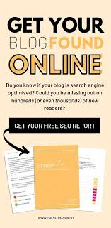 Unsure If Your Blog Is Search Engine Optimised No Problem I Have Created A Unique Seo Report Especially For Bloggers That Narrows Seo Report Search Engine Optimization Search Engine