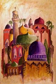Elham Zaid Alhulaibah Art Oil On Canvas Title Sindibad Land Price 3400 U S D Size 120 X 80 Cm Art Mosque Art Art Painting