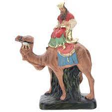 Holy night complete large nativity scene includes holy family, angels, wise men, shepherd, camel, donkey and calf.another hour to put the completed pieces on an open trailer, drive them down to the front of. Wise Man Melchior Plaster Statue For Nativity Scene 10 Cm Online Sales On Holyart Co Uk