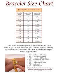 Color Size Charts Rana Jabero Bracelet Size Chart