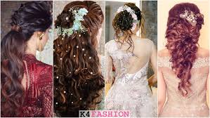 Such hairdos make the top list on the take inspiration from the bohemian ways and style your deadlocks with pearls and flowers for this. Hairstyles With Gown For Indian Wedding Ceremonies K4 Fashion