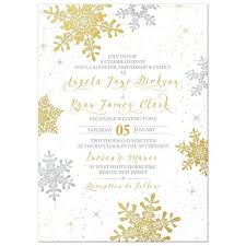 Gold Silver Snowflake Winter Wedding Invitation Winter Wedding Invitations Wedding Invitations Winter Wonderland Wedding Invitations