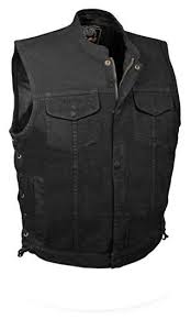 Men S Side Lace Denim Club Style Vest W Hidden Zipper Black Review Black Denim Vest Denim And Lace Motorcycle Vest