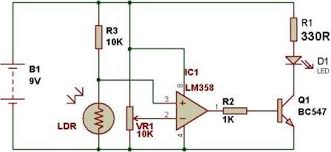 Ldr Controlled Automatic Light With Lm358 Electronics Circuit Circuit Diagram Circuit