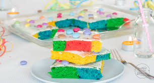 Bunter Regenbogenkuchen Vom Blech Backen Macht Glucklich Rezept Kindergeburtstag Kuchen Backen Regenbogen Kuchen Papagei Kuchen