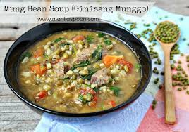 Made into a creamy soup with coconut milk, ginger, garlic, and malunggay. Ginisang Munggo Mung Bean Soup Stew Manila Spoon