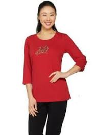 Details About Quacker Factory Size 2x Red Ring In The Holidays 3 4 Sleeve T Shirt