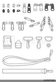 Zipper Accessory Flat Sketches Template Zipper Drawing Flat Sketches Drawing Bag