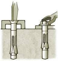 Wedge anchors use an expansion clip to grip to the walls of embedment holes while the nut is tightened at the top. How To Install Sleeve Anchors