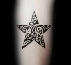 Tribal Black Ink Pattern Male Simple Star Tattoo On Arm Tattoos For Guys Star Tattoo Designs Tattoos