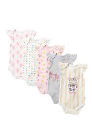 Rosie Pope Printed Bodysuits Pack Of 5 Baby Girls Nordstrom Rack