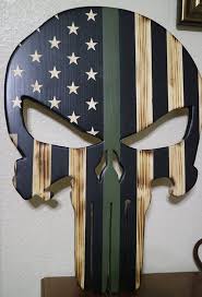 3m highly reflective vinyl decal: Wooden Punisher Skull American Flag With Thin Green Blue Etsy Punisher Skull Punisher Skull American Flag Punisher