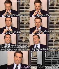 How 'bout i just take this dollar from my pocket, make my way to a store, and then buy one. Kit Kat Bar The Office Andy The Office Show Office Jokes