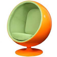 799 00 futuristic furniture lexmod eero aarnio style ball chair in orange exterior with green interior m futuristic furniture retro lounge chairs ball chair