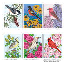 We hope you will enjoy these free state bird coloring pages, courtesy of www.flandersfamily.info. Amazon Com Birds At Home Coloring Book 50 State Birds And Flowers Design Originals From Alabama S Camellia To Wyoming S Meadowlark With 24 Removable Cards Common Scientific Names And 12 Inspiring Examples 9781497202429