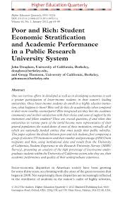 Ten participants were identified as international students who were studying in undergraduate and graduate programs in. Pdf Poor And Rich Student Economic Stratification And Academic Performance In A Public Research University System