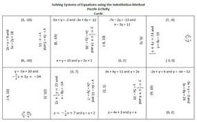 Solving Systems Of Equations Using The Substitution Method Puzzle Activity Systems Of Equations Equations Solving