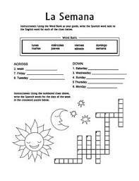 La Semana Spanish Days Of The Week Crossword Worksheet Spanish Worksheets Learning Spanish For Kids Spanish Teaching Resources