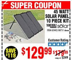 45 Watt Solar Panel Kit 10 Pc Kit Solar Panel Kits Harbor Freight Tools Harbor Freight Coupon