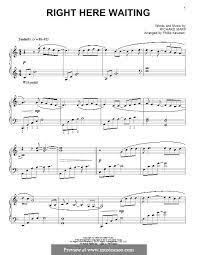 The song was released on the 29th of june 1989. Right Here Waiting By R Marx Right Here Waiting Piano Music Sheet Music