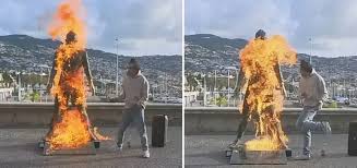 Skandal në Portugali: Statuja e Cristiano Ronaldos digjet nga një individ, policia  nis hetimet - Gazeta Express