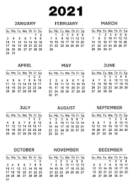Free download printable blank month calendar 2022 template in word, excel & pdf format. Yearly 2021 Calendar Free 12 Month 2021 Calendar Printable