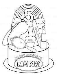 Personalized Printable Rainbow Spa Party Cake Favor Childrens Etsy In 2021 Birthday Coloring Pages Happy Birthday Coloring Pages Valentines Day Coloring Page
