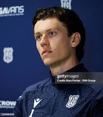 Ethan Ingram during a Dundee press conference at the Gardyne Training...  News Photo
