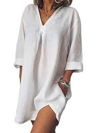 Amazon Com Noracora Long Sleeve Linen Casual Tops Clothing